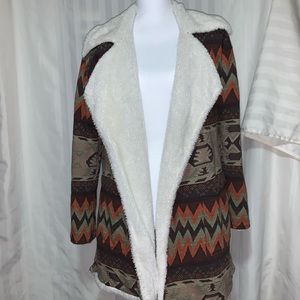 Southwestern print duster coat
